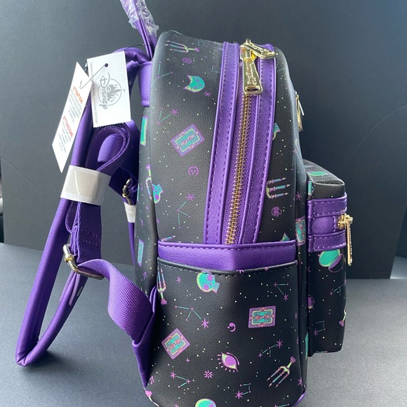 Hocus Pocus Disney Parks Loungefly Black and Purple Mini Backpack - Picture 3 of 4